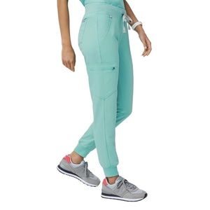 FIGS Zamora Jogger Scrub Pants Women's Size Medium Fresh Aqua Slim Fit Pockets